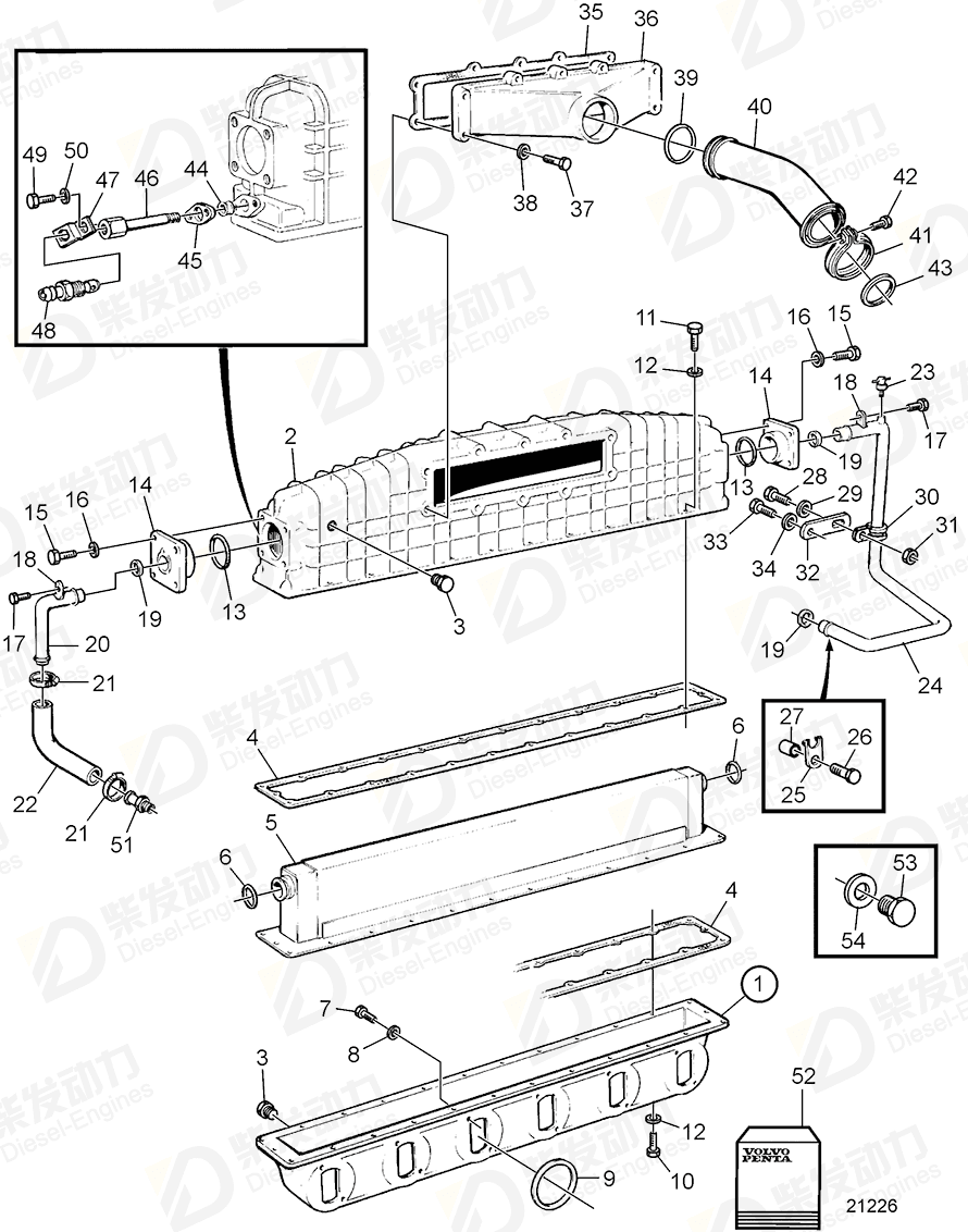 VOLVO Connecting pipe 866965 Drawing